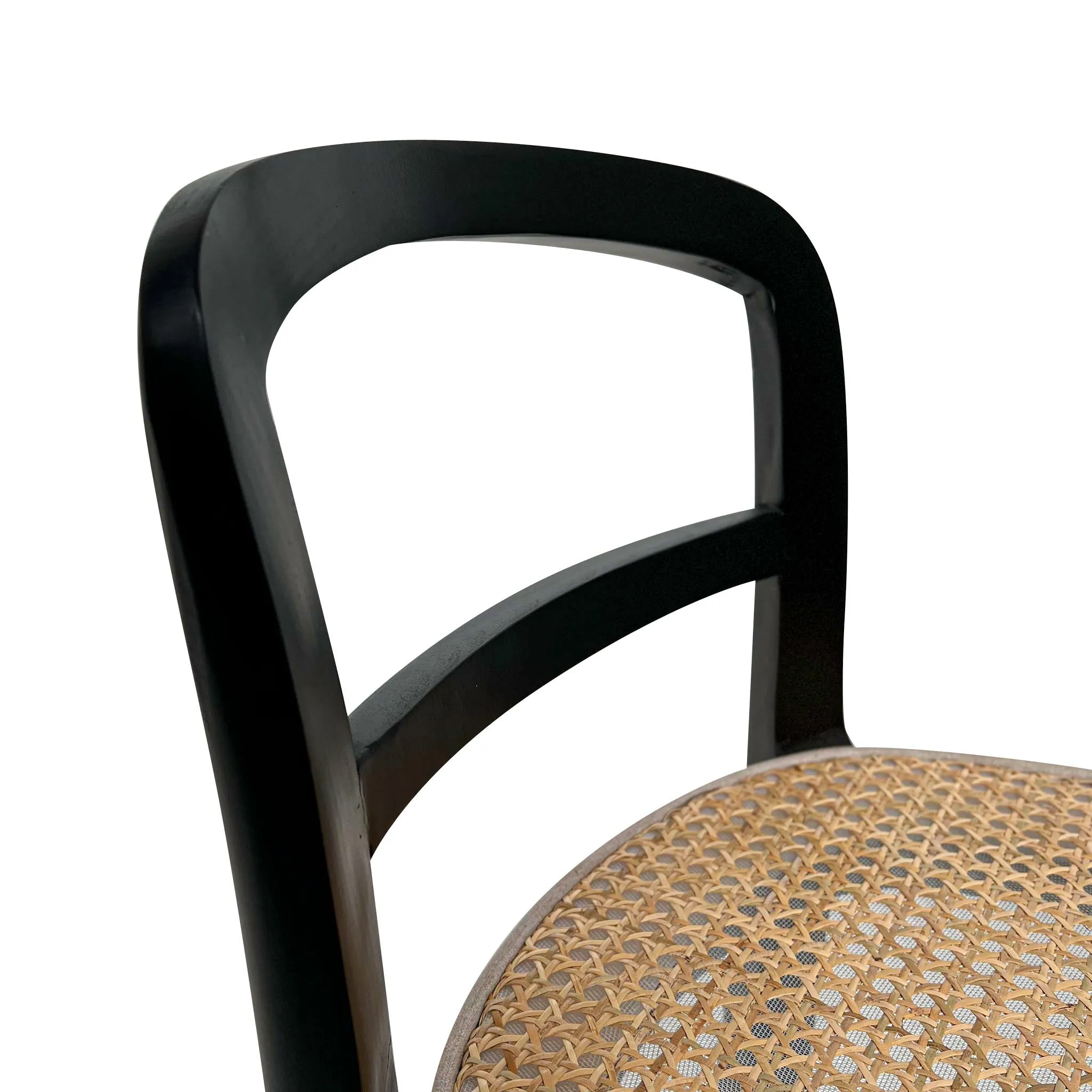 Ex Display - Ryan Rattan Bar Stool - Black with Natural Seat